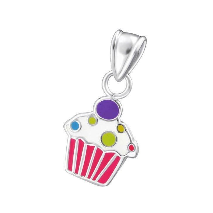 Pendentif enfant Cupcake en argent sterling 925, Envoi, Neuf, Argent