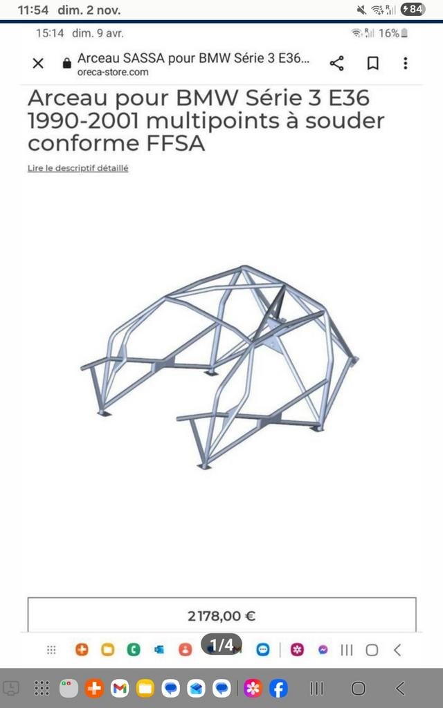 Arceau multipoints BMW E46  homologué FIA NEUF, Autos : Pièces & Accessoires, Enlèvement ou Envoi, BMW