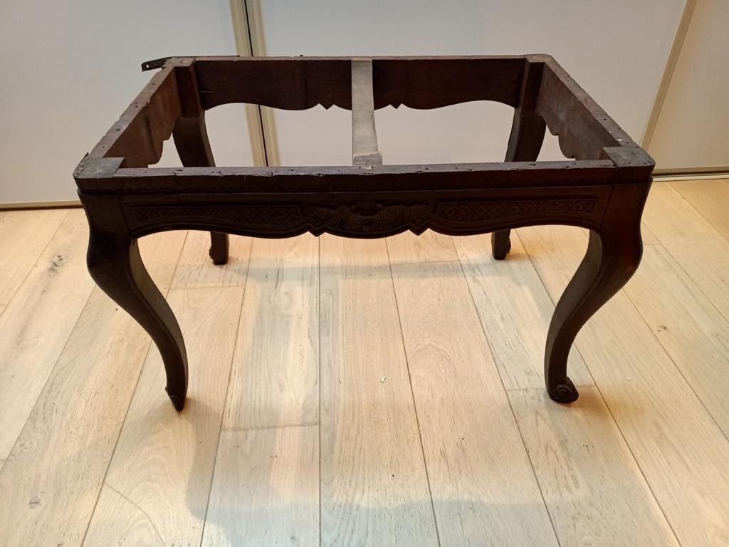 Pouf et cadre de table basse en chêne massif, Enlèvement