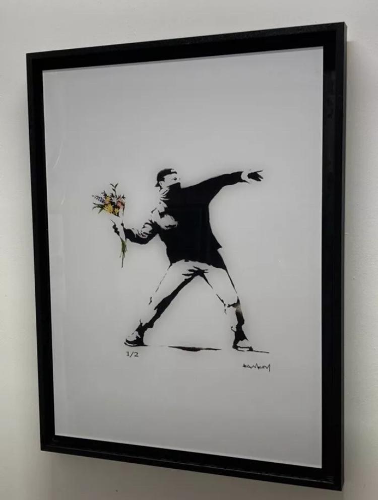 BANKSY: opdruk op acrylglas. Uitstekende afwerking, Ophalen of Verzenden