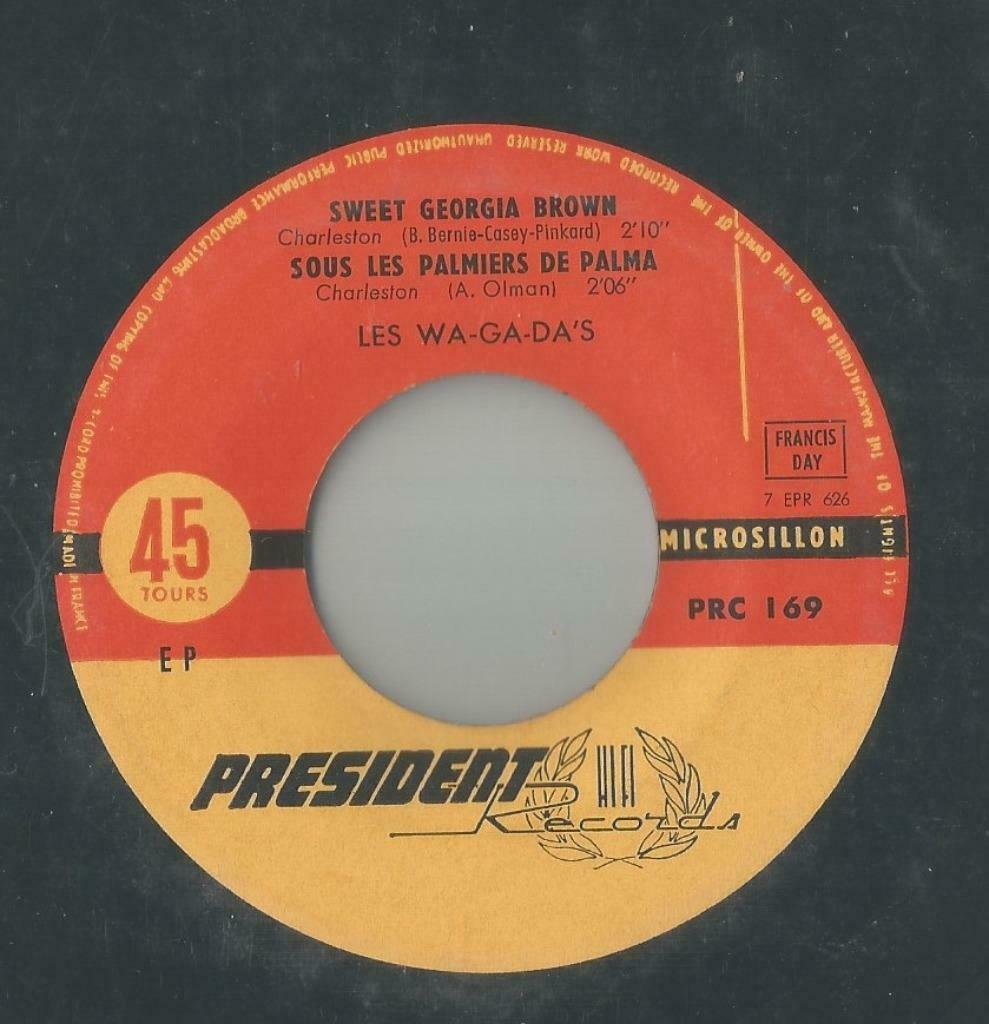 Les Wa-Ga-Da’s – Sweet Georgia Brown / Sous les palmiers de, Enlèvement ou Envoi, Utilisé, Latino et Salsa