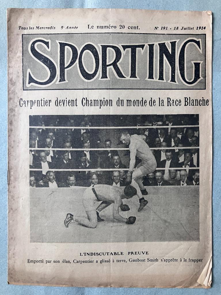 Sporting N 191, 5e Année, 18 Juillet 1914, Boeken, Tijdschriften en Kranten, Ophalen of Verzenden