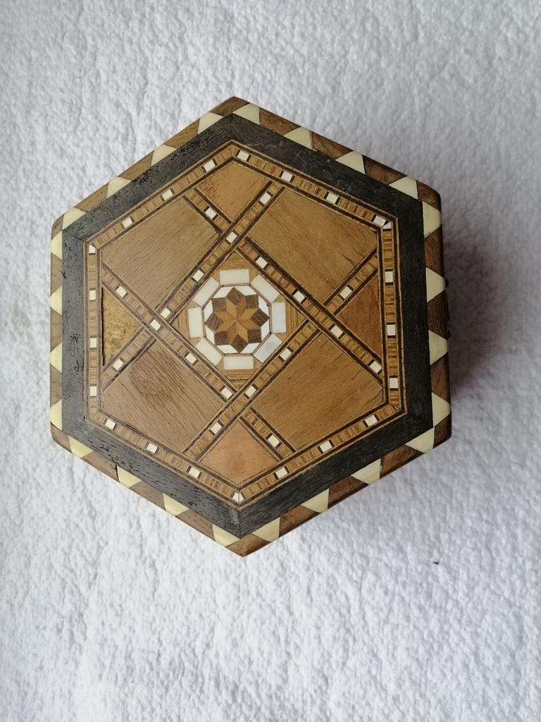 Ancienne boîte à bijoux en marqueterie, Ophalen of Verzenden