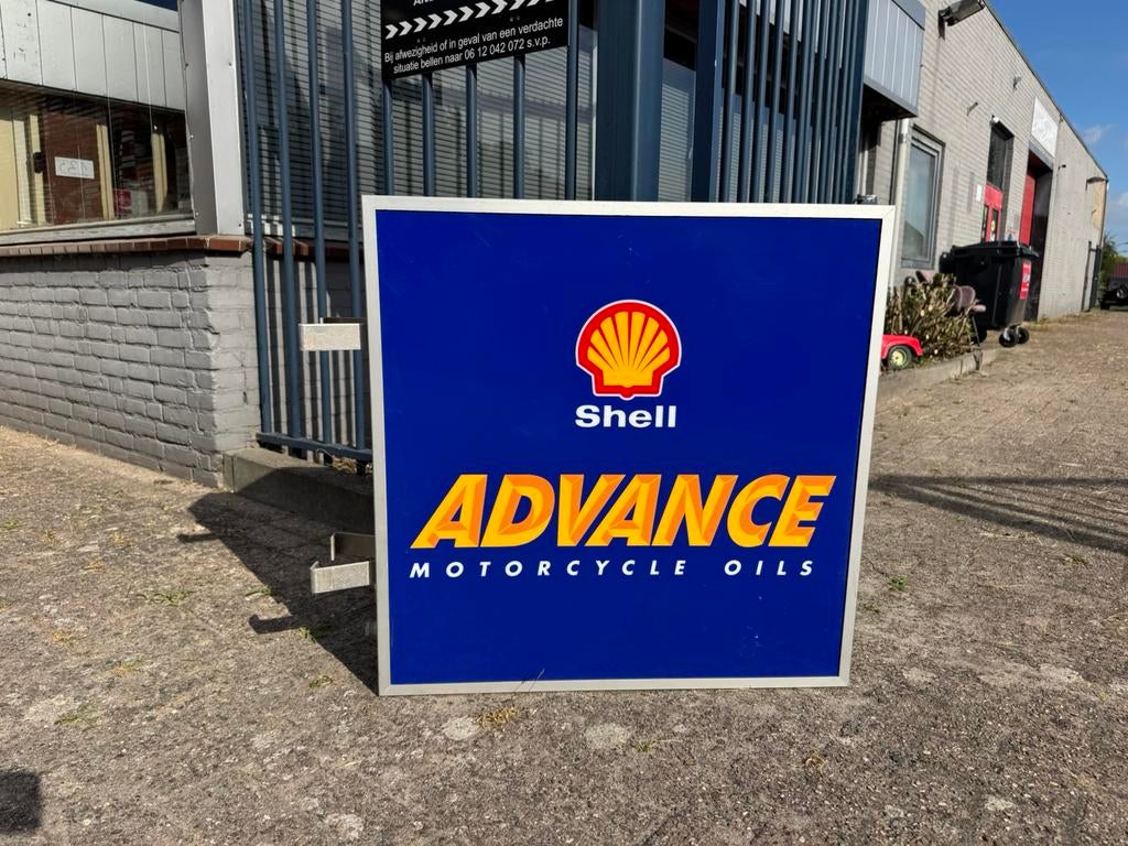 Grote Shell oude reclame lichtbak, Verzamelen, Ophalen, Gebruikt, Lichtbak of (neon) lamp