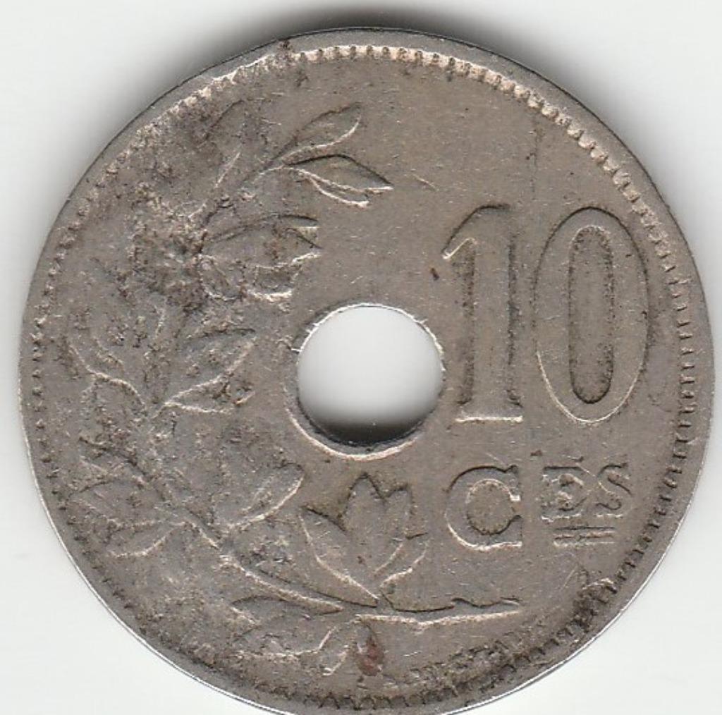 België 10 cent 1929, Ophalen of Verzenden, Losse munt