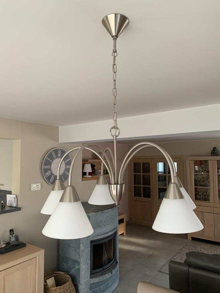 luster, hanglamp, Huis en Inrichting, Ophalen, Zo goed als nieuw, Glas, Hedendaags