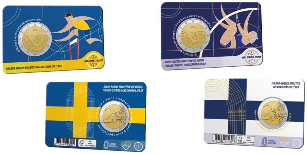 Finland 2025 - Fins-Zweedse atletiekspelen - 2 euro coincard, Ophalen of Verzenden, Finland, 2 euro, Setje