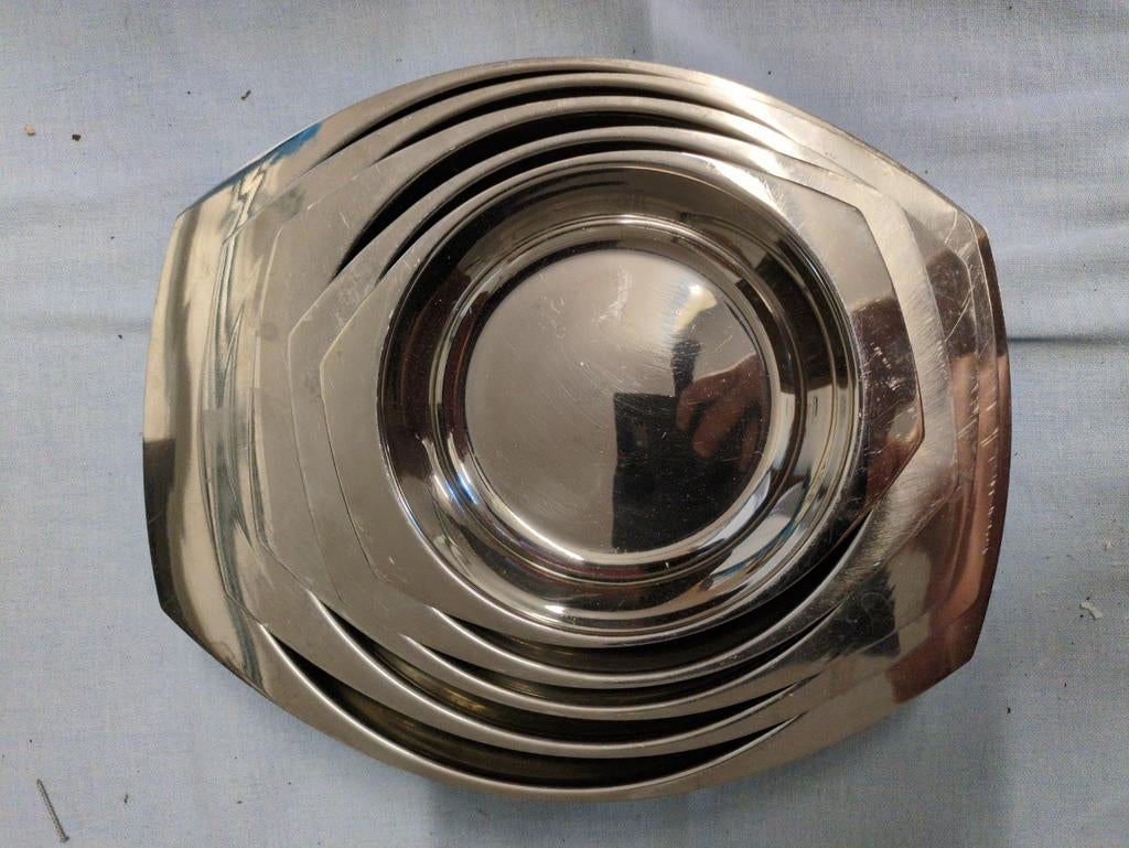 Set van 5 inox schalen in verschillende groottes, Ophalen