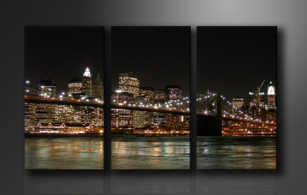Nieuw * 3 Luik Canvas Schilderij New York 90x160cm, Ophalen of Verzenden
