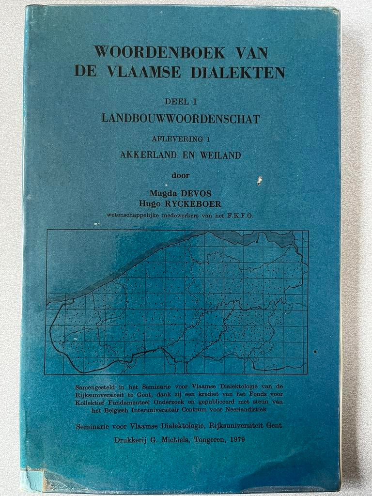 Woordenboek van de Vlaamse Dialekten afl. akker- en weiland, Enlèvement ou Envoi, Comme neuf