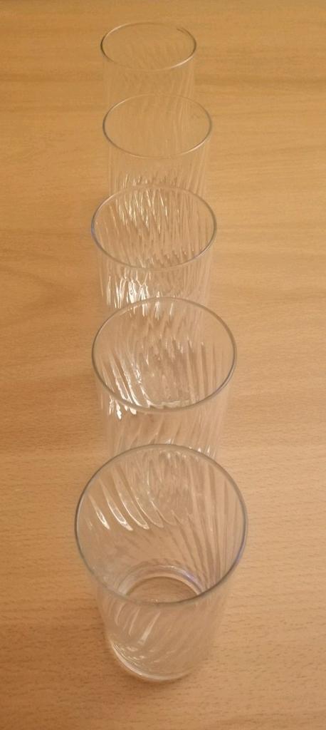 5 hauts verres droits, Ophalen of Verzenden, Zo goed als nieuw