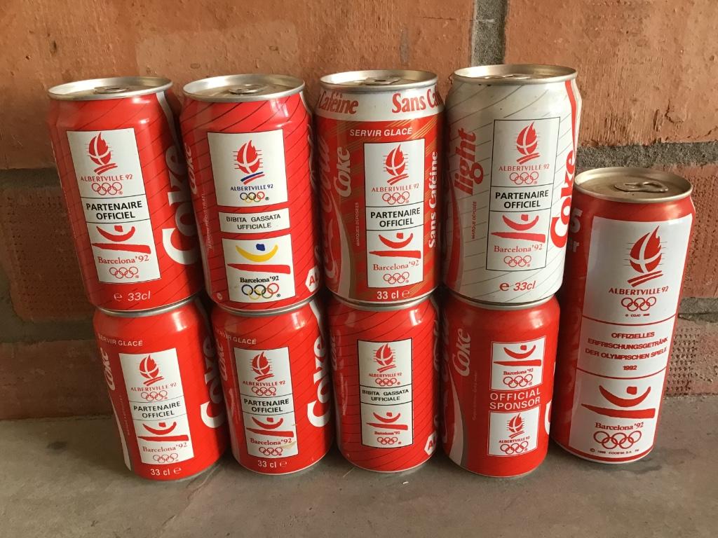Coca-Cola blikjes 9st Olympische Spelen 92, Envoi, Utilisé, Emballage