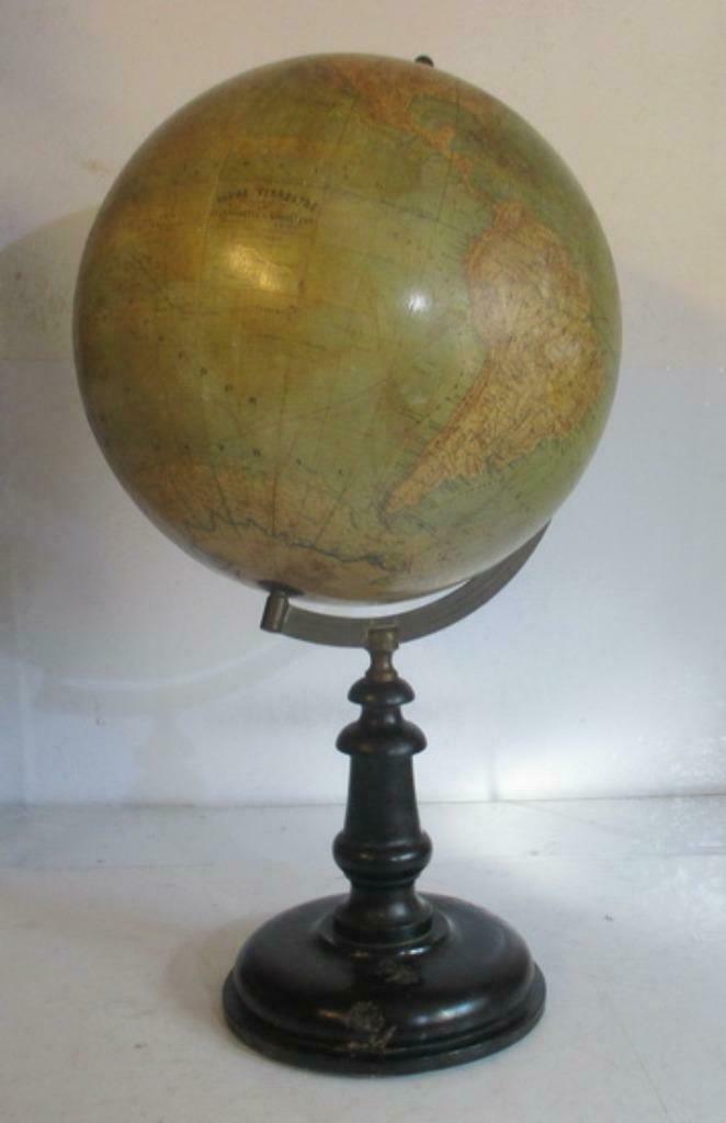zeldzame antieke 19eeuws grote globe wereldbol Delagrave, Antiek en Kunst, Curiosa en Brocante, Ophalen of Verzenden