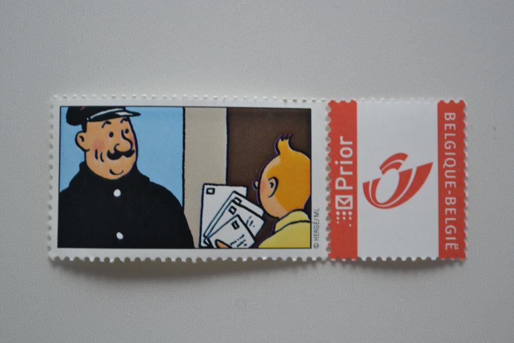 timbre Tintin Belgique, Collections, Personnages de BD, Enlèvement ou Envoi, Tintin, Comme neuf, Image, Affiche ou Autocollant