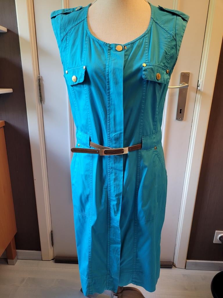 Caroline Biss, kleed, blauw, katoen, maat 42, Kleding | Dames, Jurken, Ophalen of Verzenden, Zo goed als nieuw, Maat 42/44 (L)