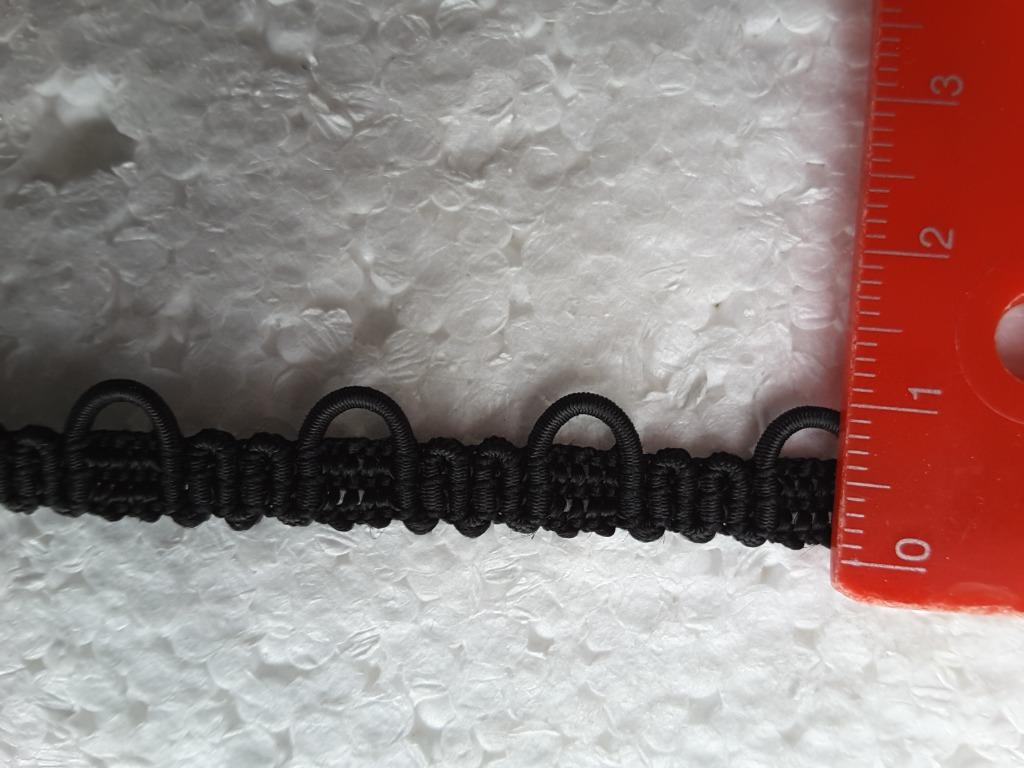 galon - passementerie noir 10 mm noir mat G1014, Enlèvement ou Envoi, Neuf
