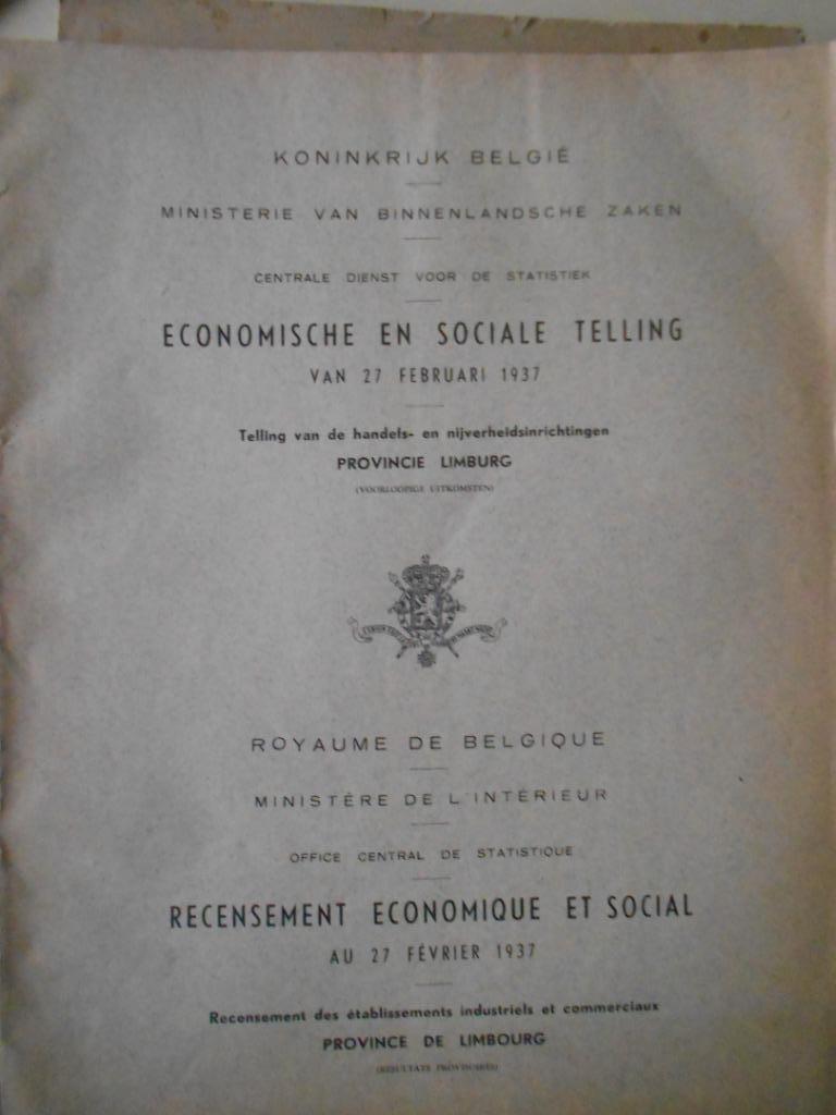 Economische en sociale telling van 27 februari 1937, Ophalen of Verzenden