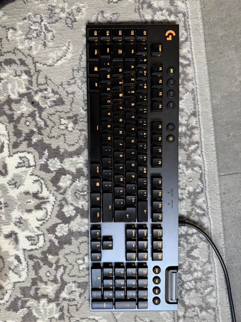 RGB Gaming toetsenbord Logitech G815 AZERTY, Azerty, Enlèvement, Utilisé, Touches multimédia