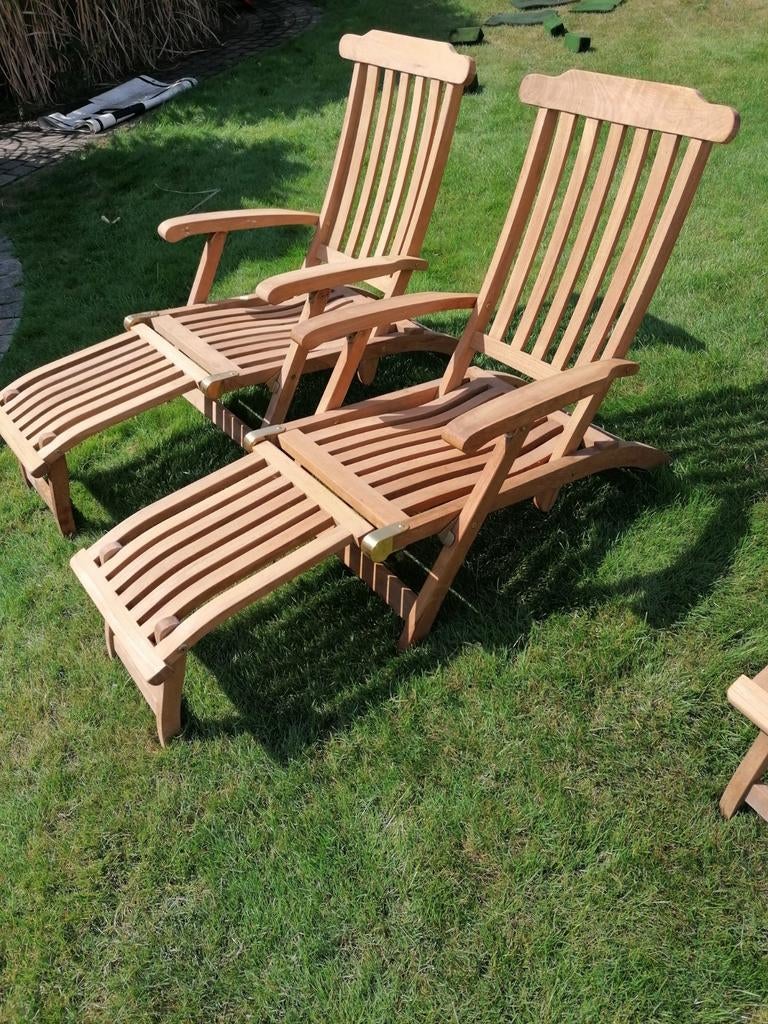 tuinstoelen ligzetels, Tuin en Terras, Tuinstoelen, Ophalen, Nieuw, Teakhout