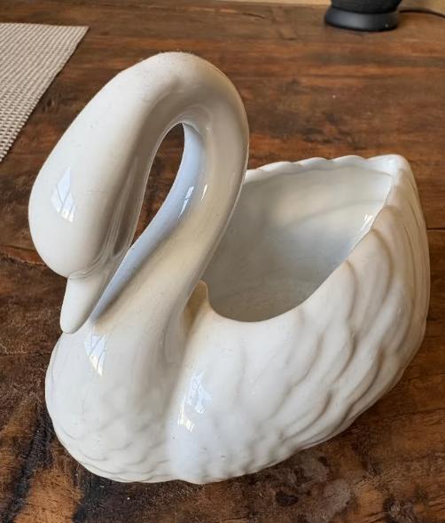 Vintage bloempot zwaantje, Antiek en Kunst, Curiosa en Brocante, Ophalen of Verzenden