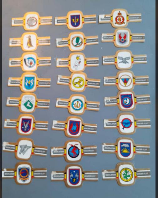 24 bagues de cigare insigne militaire force aerienne belge, Enlèvement ou Envoi, Utilisé, Bagues de cigare