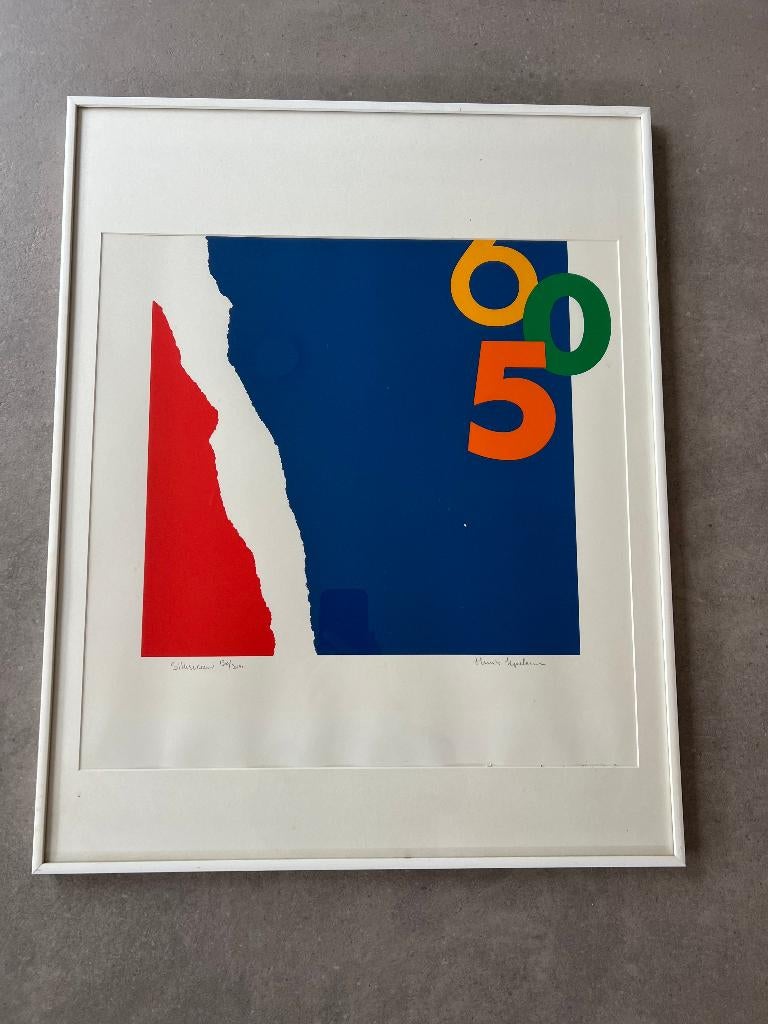 Lithografie Peugeot 605 Huub Lepelaar, Ophalen of Verzenden, Zo goed als nieuw, Auto's