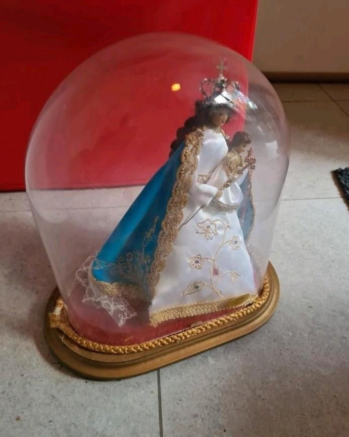 Vierge à l'enfant, cloche en verre, Enlèvement ou Envoi, Comme neuf