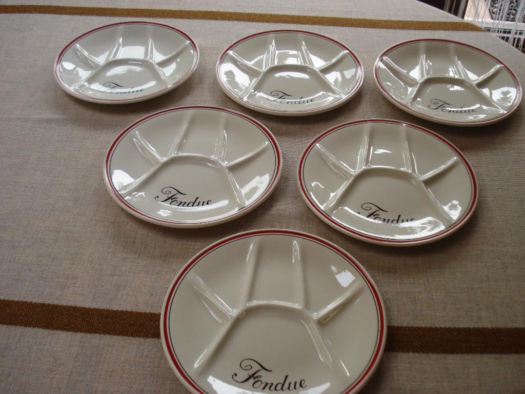 6 Fondueborden Boch, Enlèvement, Assiettes(s)