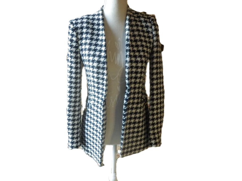 (91) - veste femme t.XS noir blanc - zara -, Vêtements | Femmes, Vestes | Été, Comme neuf, Taille 34 (XS) ou plus petite, Noir