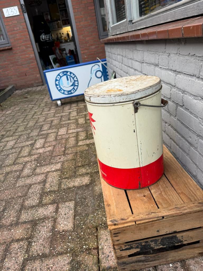Oud Groot Mobiloil reclame blik, Ophalen of Verzenden, Gebruikt, Overige, Overige merken