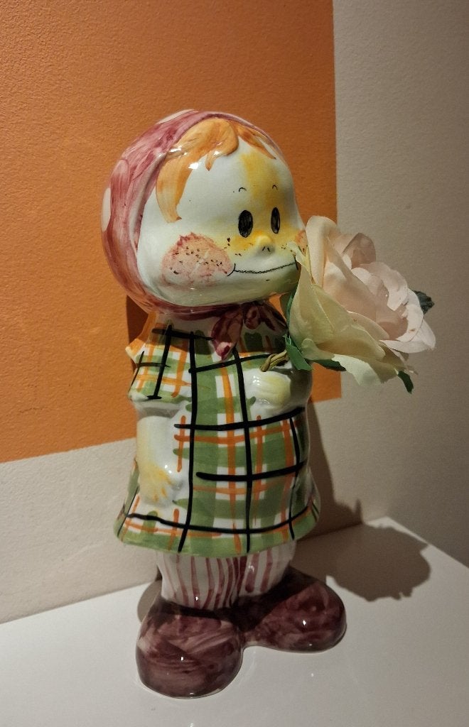 Vintage keramische spaarpot meisje jaren 70 retro, Antiek en Kunst, Ophalen of Verzenden