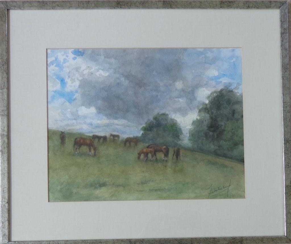 JEAN BATENBURG / PAARDEN WEIDE / ORIGINEEL / 58x68cm / KADER, Ophalen of Verzenden