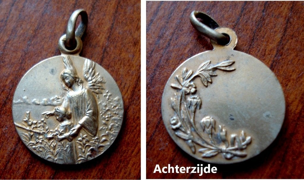 Christelijke medaille met beschermengel, Collections, Envoi, Comme neuf, Autres types, Christianisme | Catholique