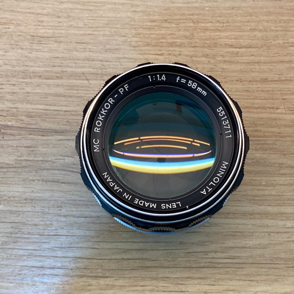 Minolta MC Rokkor-PF 58mm f1.4* als nieuw, Ophalen of Verzenden, Zo goed als nieuw, Spiegelreflex, Minolta