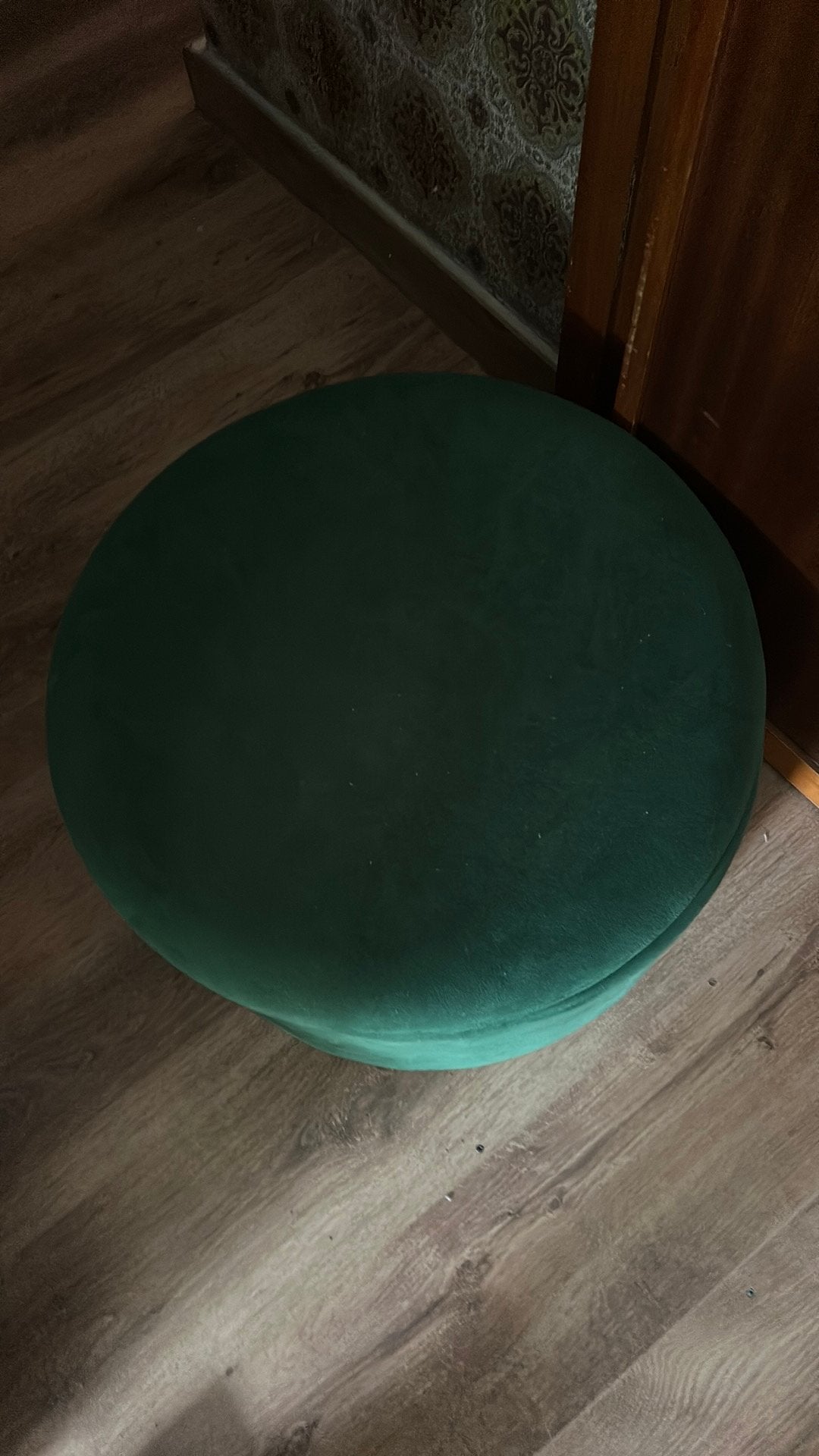 Poef, Huis en Inrichting, Ophalen, Groene poef, Zo goed als nieuw, Stof