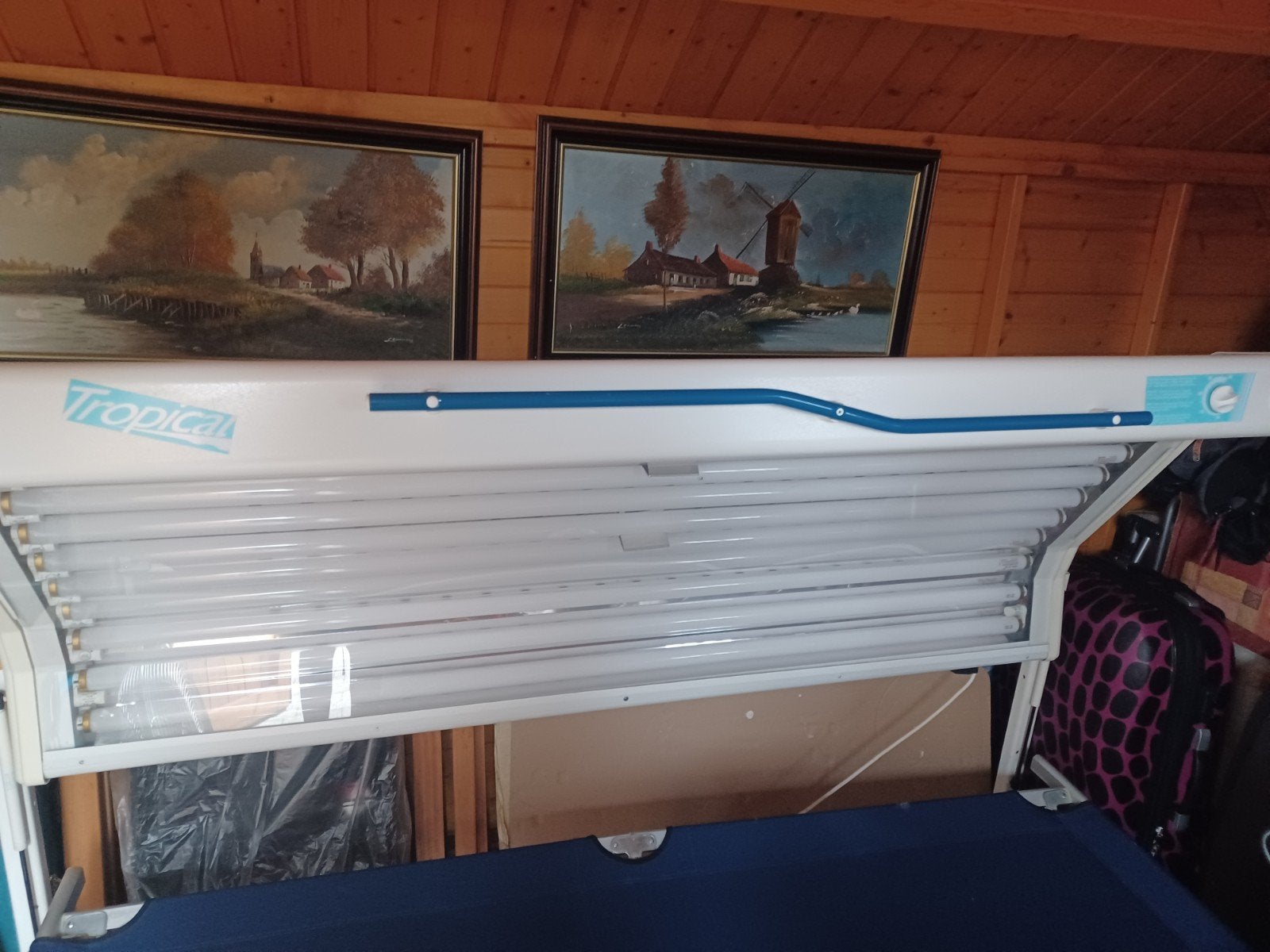 zonnebank hemel, Elektronische apparatuur, Ophalen, Gebruikt, Zonnebank enkelzijdig, 10 tot 15 lampen