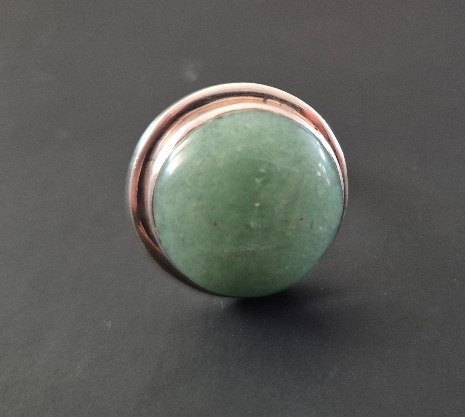 Zilveren ring met groene steen, Ophalen of Verzenden, Zilver, Zilver