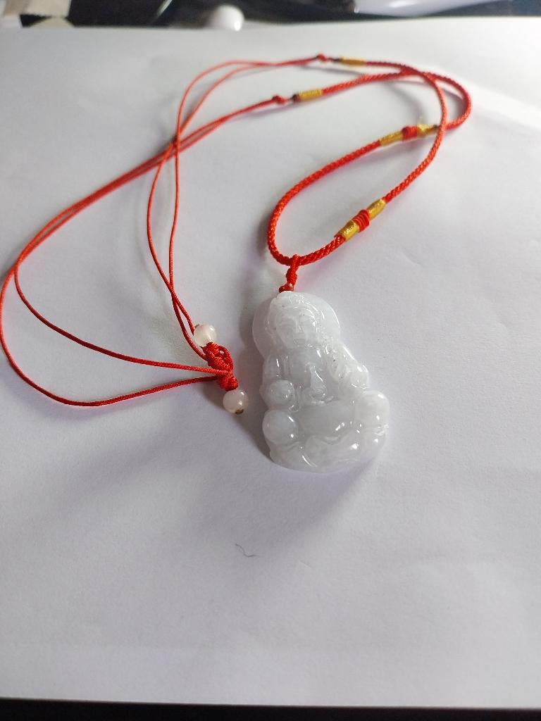 VINTAGE PENDENTIF EN JADE, Pierre ou Minéral, Beige, Autres représentations, Comme neuf