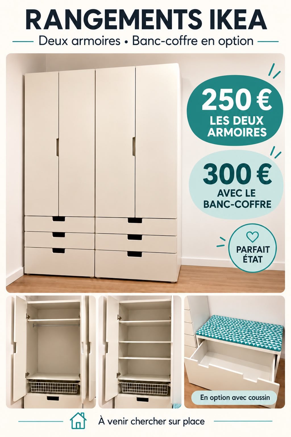 Armoire ikea, Enlèvement, Utilisé