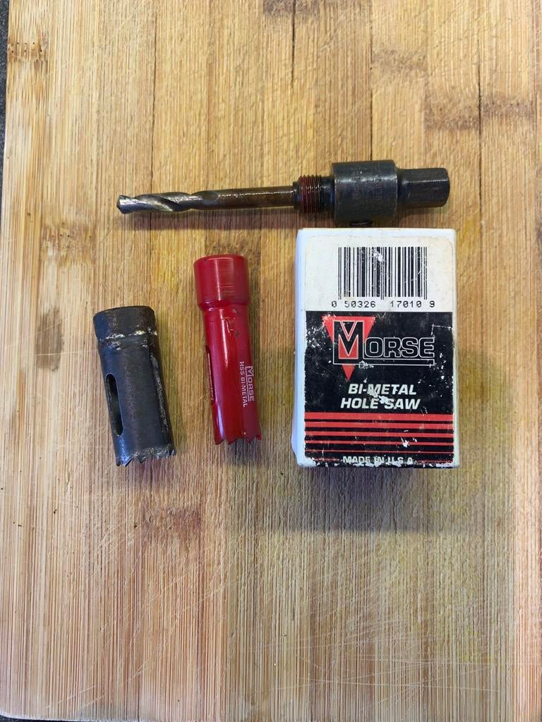 3st klokboor-gatenboor 16 mm(2x) en 19 mm + houder, Doe-het-zelf en Bouw, Ophalen of Verzenden, Gebruikt, Steen