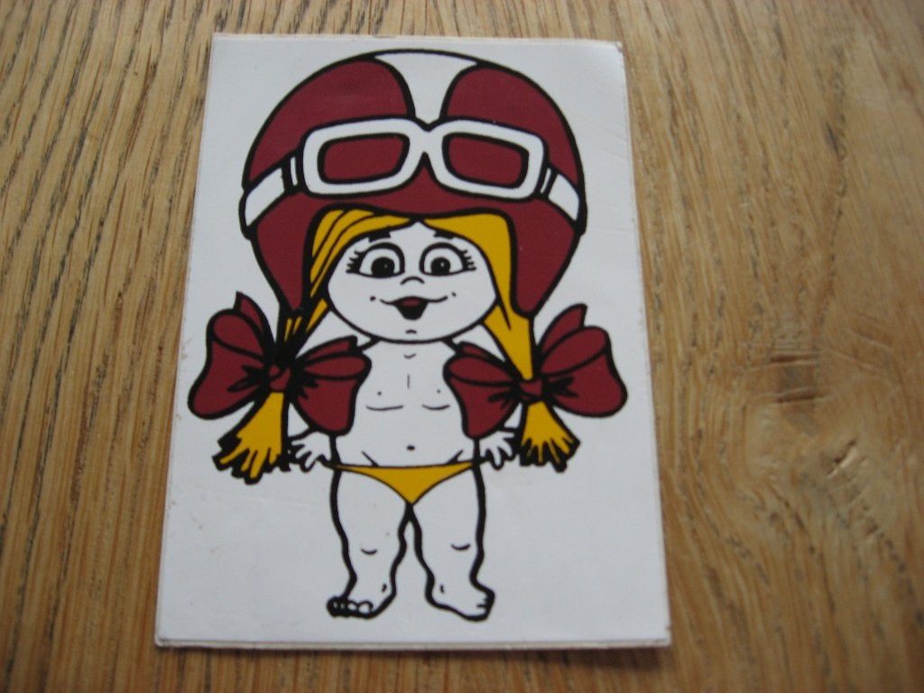 Autocollant vintage Né avec le casque, Enlèvement ou Envoi, Neuf, Voiture ou Moto