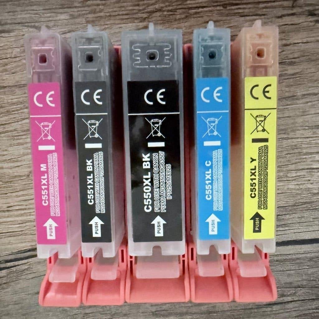 Set de 5 cartouches d’encre pour imprimantes Canon, Enlèvement ou Envoi, Utilisé, Cartridge, Canon