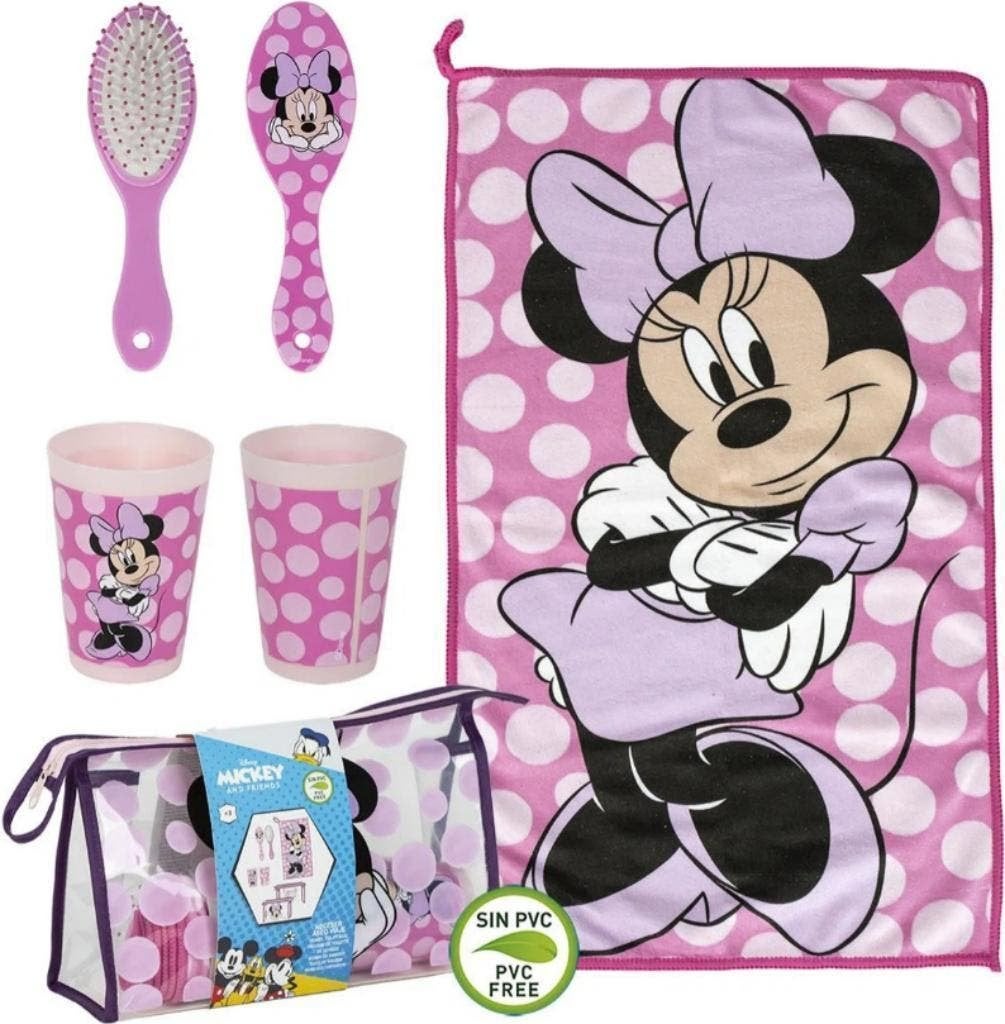Minnie Mouse Toilettas Gevuld - 4 Delig - Disney, Handtassen en Accessoires, Toilettassen, Nieuw, Meisje, Roze, Ophalen of Verzenden