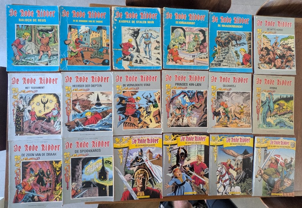 De rode ridder strips, Willy Vandersteen, Meerdere stripboeken, Ophalen, Gelezen