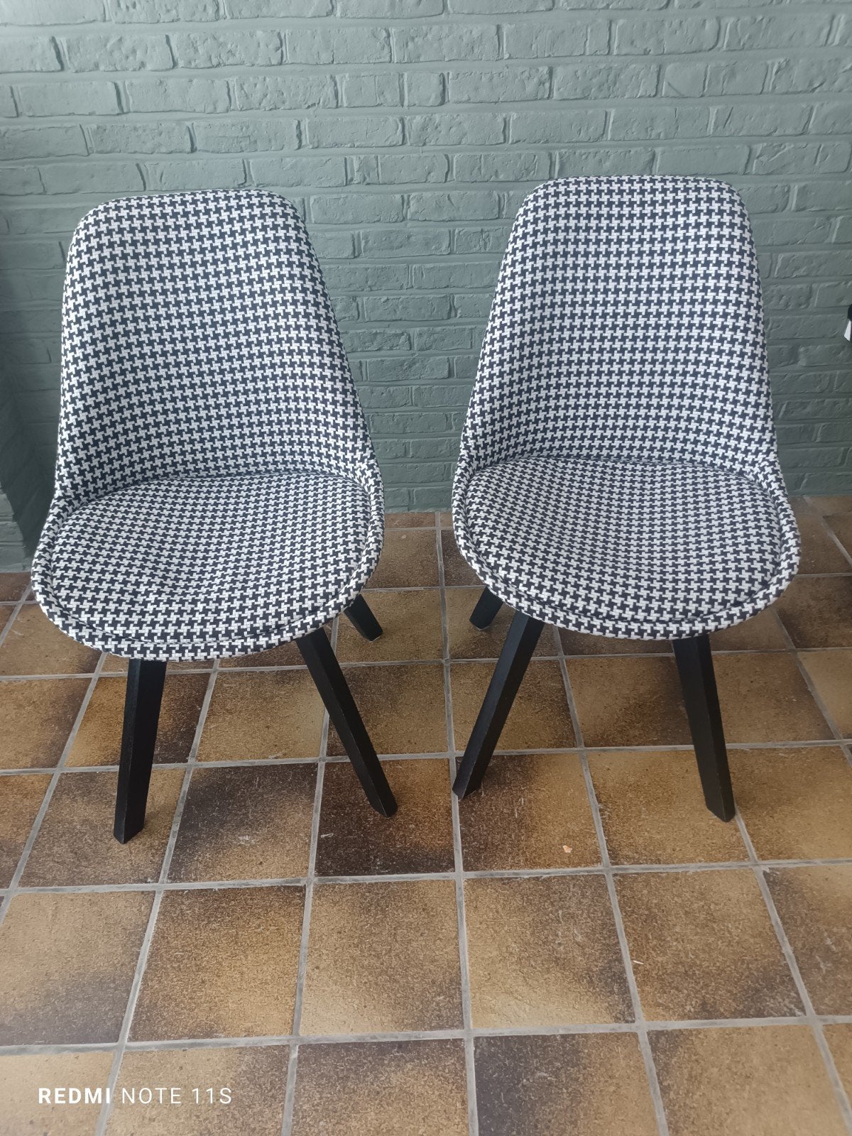 Paire de chaises Alterego Design pied-de-poule – Style scand, Enlèvement, Utilisé, Scandinave, Bois