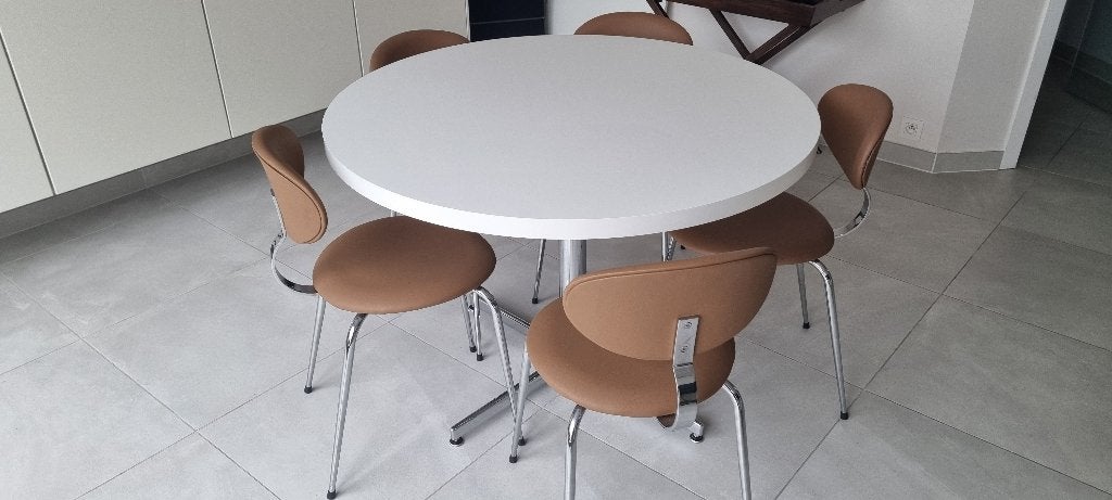 Eetkamerset Rudi Verelst voor Novalux Jaren 70 MCM Space Age, Ophalen, Nieuw, MCM / Space Age / 1970, 4 tot 6 stoelen