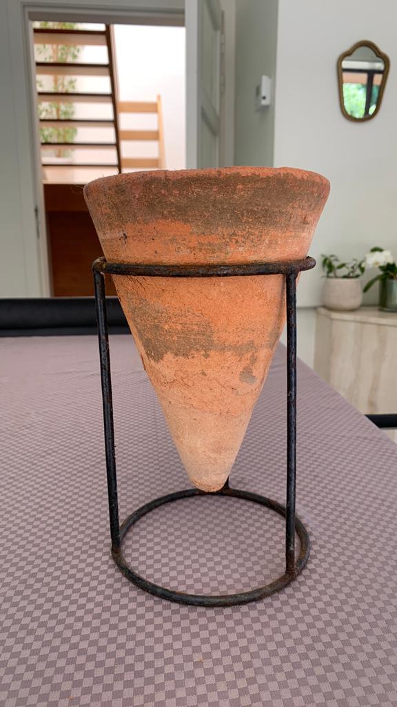 vintage zeldzaam terracotta plantenbak j 50 metalen hairpin., Enlèvement, Comme neuf