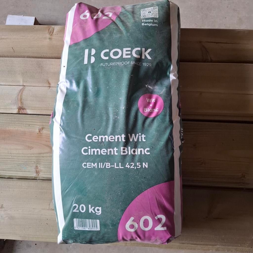 Witte cement 6 zakken van 20 kg., Ophalen