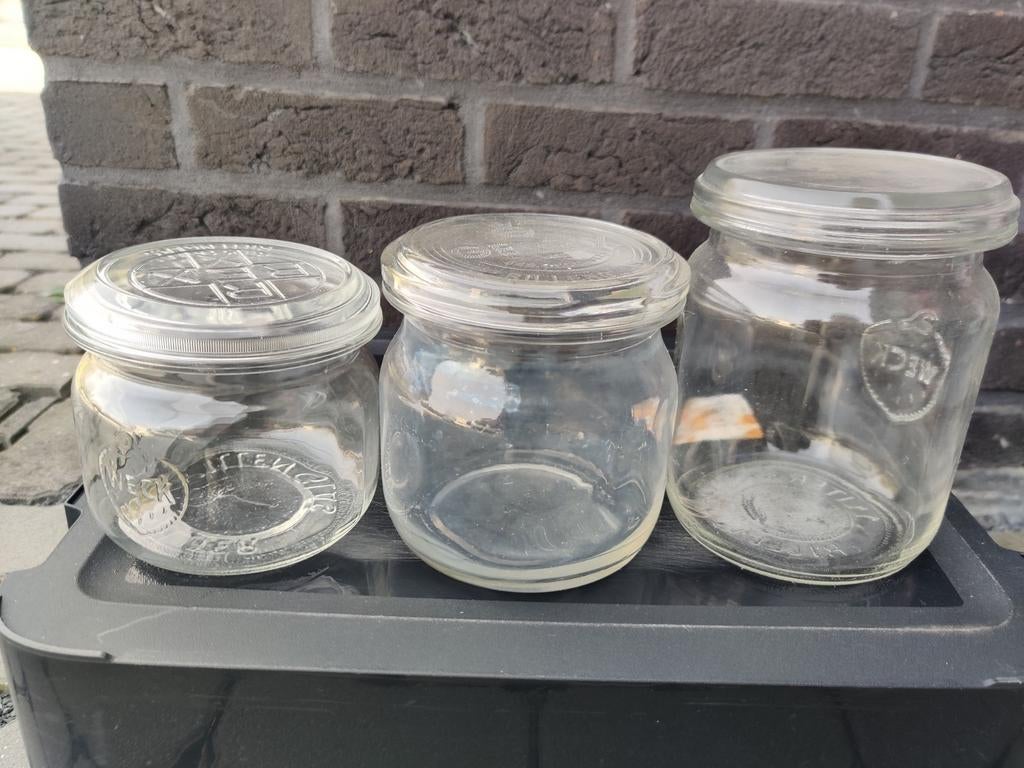 Weckpotten met deksel (0,5l - 0,75l - 1l), Ophalen, Gebruikt, Glas