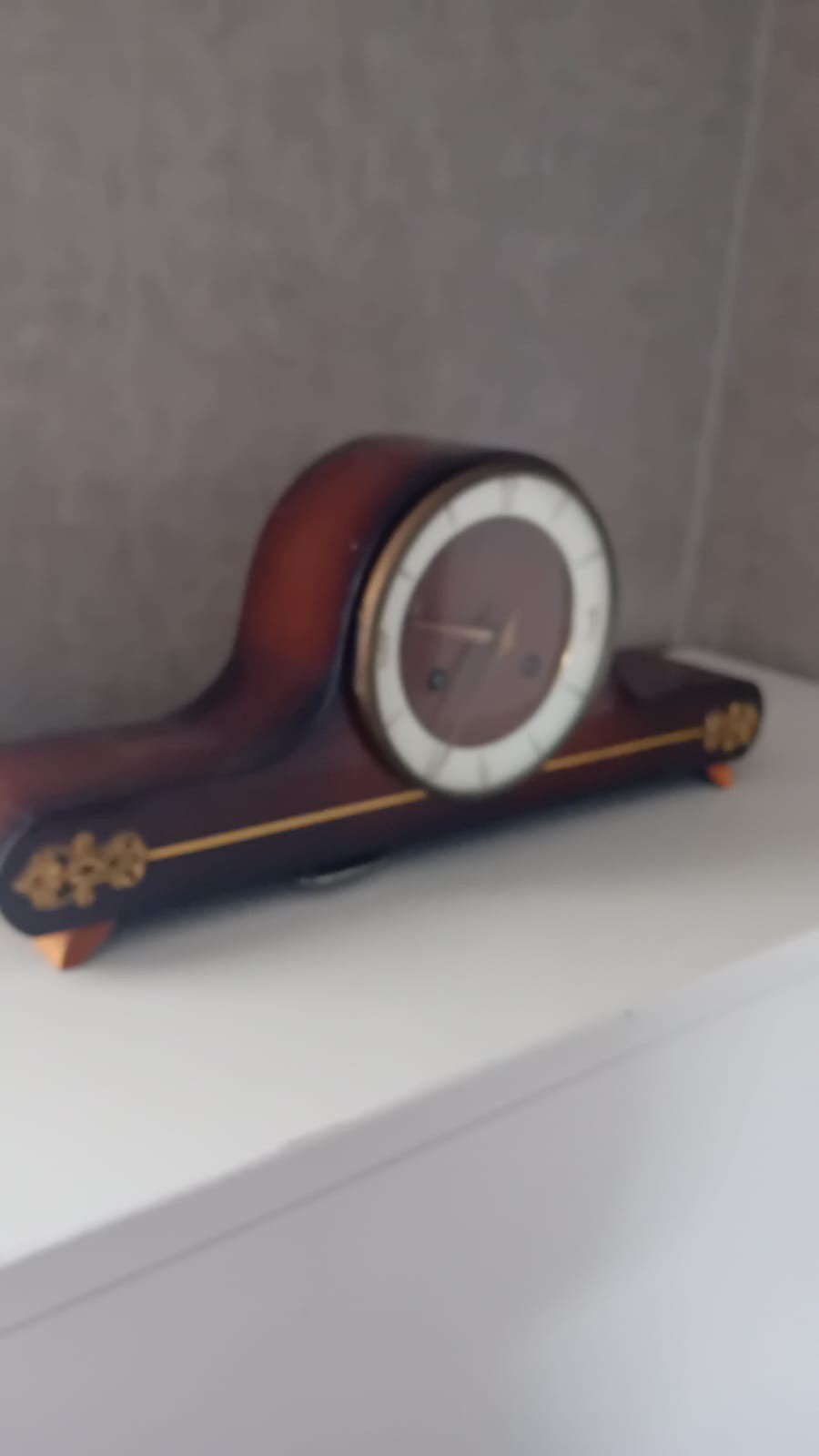 klok uit de jaren 40/50, Ophalen, Gebruikt, Bruin, Analoog